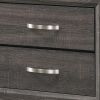 Wooden Nightstand with 2 Drawers and Chamfered legs, Gray and Black
