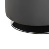 Round Leatherette Swivel Ottoman with Tufted Seat, Gray and Black