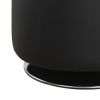 Round Leatherette Swivel Ottoman with Tufted Seat, Black