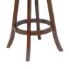 Round Padded Seat Counter Stool with Slatted Back, Brown and Black