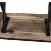 3 Piece Foldable Wood and Metal Dining Set with X Frame Leg,Brown and Black