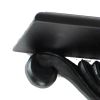 Hand Carved Wooden Wall Shelf with Floral Design Display, Black