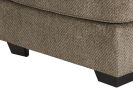 Fabric Upholstered Square Oversized Ottoman with Tapered Block Legs, Brown
