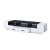Contemporary 2 Drawer TV Stand with Media Compartments, Black and White