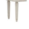 Antiqued Wooden Mirror Stool Set with Square Tapered Legs, White and Brown