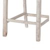 Armless Wooden Barstool Set with Textured Finish, Brown and White