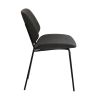 Metal Body Dining Chair with Curved Fabric Seat and Backrest, Set of 2,Gray
