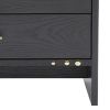 2 Drawer Wooden Nightstand with Brass Handles and Accents, Gray