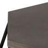 Hexagonal Concrete End Table with Metal Base, Gray and Black