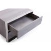 2 Drawer Rectangular Nightstand with Stainless Steel Legs, Gray