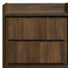 Transitional Nightstand with False Drawer Front and Woodgrain Details,Brown