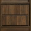 Transitional Nightstand with False Drawer Front and Woodgrain Details,Brown