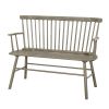Transitional Style Curved Design Spindle Back Bench with Splayed Legs,Gray