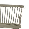 Transitional Style Curved Design Spindle Back Bench with Splayed Legs,Gray