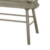 Transitional Style Curved Design Spindle Back Bench with Splayed Legs,Gray