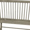Transitional Style Curved Design Spindle Back Bench with Splayed Legs,Gray