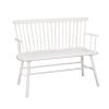 Transitional Curved Design Spindle Back Bench with Splayed Legs,White