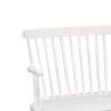 Transitional Curved Design Spindle Back Bench with Splayed Legs,White