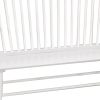 Transitional Curved Design Spindle Back Bench with Splayed Legs,White