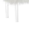 Contemporary Bench with Faux Fur Seat and Acrylic Legs, White and Clear