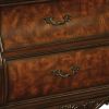 Bombe Shaped Nightstand with Carving and Molded Details, Cherry Brown
