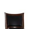 Curved Swivel Barstool with Leatherette Padded Seating, Brown and Black
