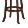 Curved Swivel Barstool with Leatherette Padded Seating, Brown and Black