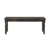 Transitional Style Rectangular Wooden Bench with Turned Legs, Bench