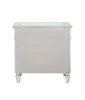 Mirror Accented Wooden Nightstand with 3 Storage Drawers, Silver