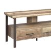 48 Inch Wooden TV Console with 2 Storage Drawers and Open Shelf, Brown