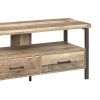 48 Inch Wooden TV Console with 2 Storage Drawers and Open Shelf, Brown