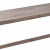 Farmhouse Wooden Dining Bench with Grain Details and Plank Top, Brown