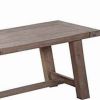 Farmhouse Wooden Dining Bench with Grain Details and Plank Top, Brown