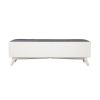 Fabric Upholstered Bedroom Bench with 2 Storage Drawers, Brown and Gray