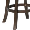 Curved Back Swivel Bar Stool with Leatherette Seat,Set of 2, Gray and Brown