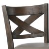 Curved Back Swivel Bar Stool with Leatherette Seat,Set of 2, Gray and Brown