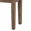 Rectangular Style Wooden Bench with Fabric Upholstered Seat,Brown and Beige