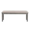 Rectangular Style Wooden Bench with Fabric Upholstered Seat, Gray