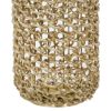 Cylindrical Rattan Lantern with Metal Frame and Handle,Large,Brown and Gold
