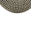 31 Inch Metal Wall Decor with Mirror and Studded Nail Accents, Silver