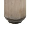 15 Inch Metal Jar with Wooden Accent and Flared Opening,Black and Brown