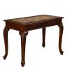 2 Piece Wooden Desk and Chair Set with Cabriole Legs Support, Brown