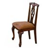 2 Piece Wooden Desk and Chair Set with Cabriole Legs Support, Brown