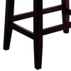 Wooden Stools with Saddle Seat and Button Tufts, Set of 2, Black and Brown