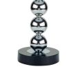 27 Inch Modern Table Lamp, Spindle Design Body, Set of 2, Black, Chrome