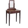 Wood and Faux Leather Vanity Set with Faux Marble Top, Brown