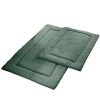 Nantes 2 Piece Fabric Bath Mat with Non Slippery Back The Urban Port, Dark Green