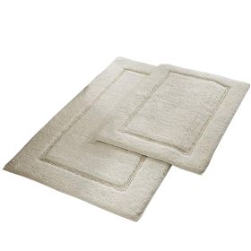 Nantes 2 Piece Fabric Bath Mat with Non Slippery Back The Urban Port, Off white