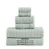 Porto 6 Piece Dual Tone Towel Set with Jacquard Grid Pattern The Urban Port, Blue