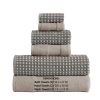 Porto 6 Piece Towel Set with Jacquard Grid Pattern The Urban Port, Beige and Gray